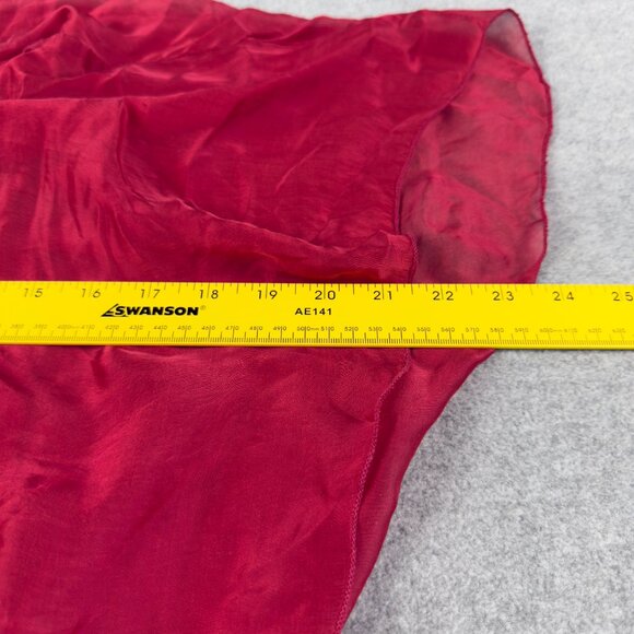 Own It Made in Italy Silk Blend Flutter-Sleeve Blouse Red S - Picture 11 of 11